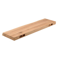 Wandregal Eiche massiv 4 cm Stärke mit Baumkante und gerade Kante – 22cm Tief – in 40-120 cm Länge  – schwebendes Regal mit unsichtbarer Befestigung – Massivholz Regalbrett, Bücherregal – Kratzfest & natürlich geölt