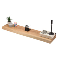 Wandregal Eiche massiv 4 cm Stärke mit Baumkante und gerade Kante – 22cm Tief – in 40-120 cm Länge – schwebendes Regal mit...