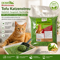 Denny BioAnimals® SET Katzenstreu 18 kg  (9 kg Tofu  + 6 kg Mais + 1 Tüte 3 kg Mais kostenlos)  – natürlich & biologisch abbaubar – saugstark, klumpend, staubfrei & geruchsneutral – nachhaltige Katzenstreu aus Pflanzenfasern.