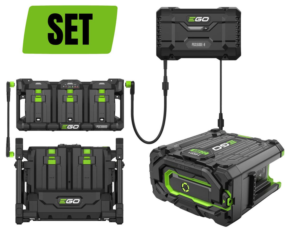 EGO PGX1602E-H Akku, Ladegerät, Powerbank & Ladeverteiler KIT