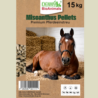 Miscanthus Pellets Einstreu 8 mm – 15 kg Sack | 100% Naturprodukt | Staubarme Pferde- & Tierstreu | Hohe Saugkraft & Geruchsbindung | Umweltfreundliche Alternative zu Sägespänen