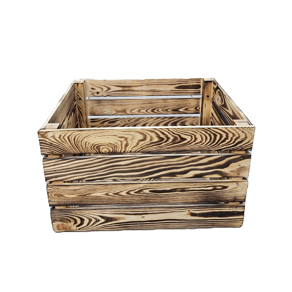 5- er Set  Vintage Holzkisten Geflammt – 50x40x30 cm & 40x30x25 cm – Weinkisten & Obstkisten im Used-Look – Dekokisten & Regale – Holzboxen als Möbel & Aufbewahrung – Rustikale Deko