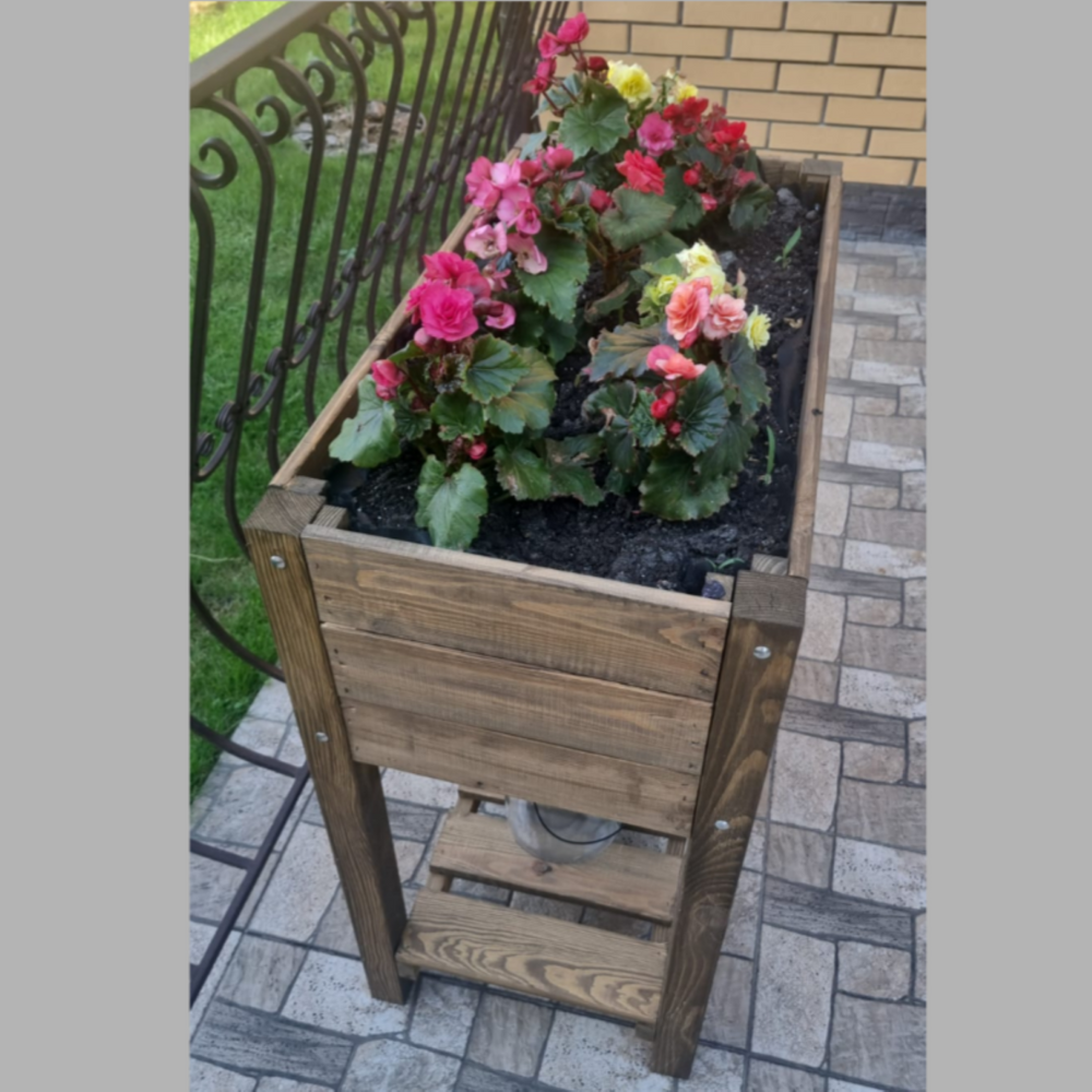 Hochbeet aus massivem Kiefernholz 79x40x78 cm – Rechteckig, natur geölt, für Garten, Terrasse & Balkon – Pflanzkasten Holz – Robustes Pflanzbeet Outdoor