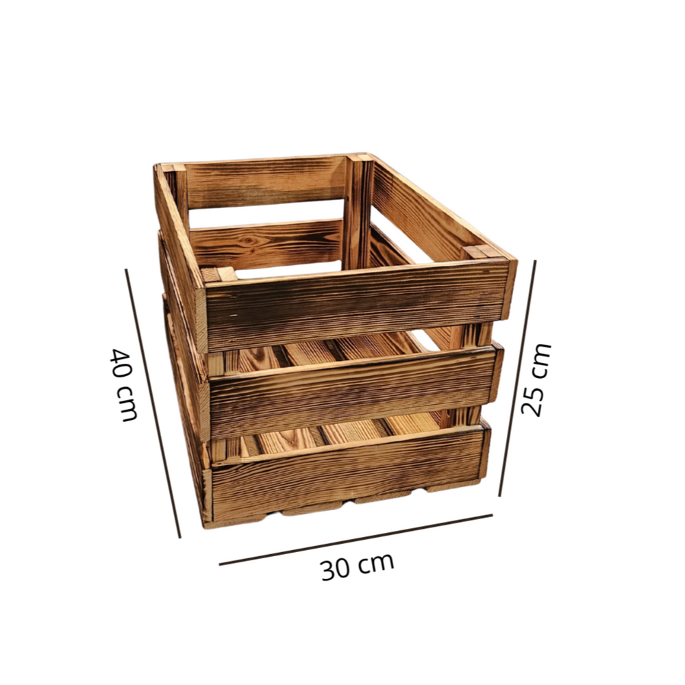 5- er Set  Vintage Holzkisten Geflammt – 50x40x30 cm & 40x30x25 cm – Weinkisten & Obstkisten im Used-Look – Dekokisten & Regale – Holzboxen als Möbel & Aufbewahrung – Rustikale Deko