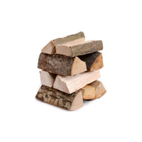 Kaminholz Laubholz-Mix 25 cm Scheitlänge,  im Netzsack  12,5 dm³, kammergetrocknet & sofort brennbereit.