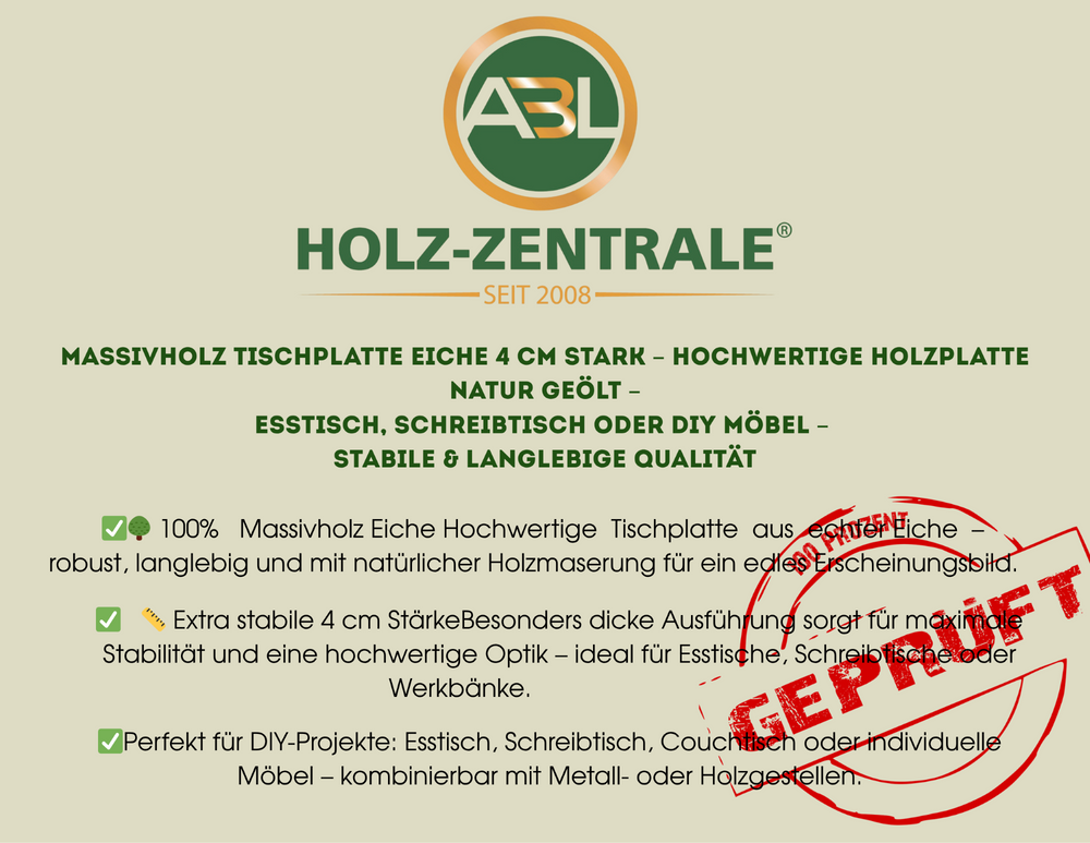Massivholztisch Eiche  – Esszimmertisch mit 4 cm, in 140-240 cm Länge Tischplatte, mit Baumkante und gerade Kante & U-Gestell aus Metall – moderner Esstisch, Kratzfest & natürlich geölt , handgefertigt