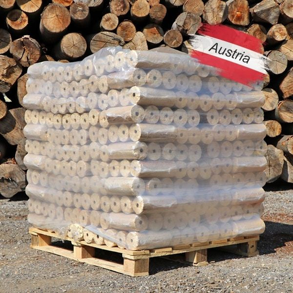 Holzbriketts rund mit Loch Palette