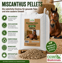 Miscanthus Pellets Einstreu 1000 kg Big Bag – 100 % Naturprodukt aus Elefantengras – Staubarm, Saugstark & Geruchsbindend – Pferdeeinstreu, Tiereinstreu, Stallpellets, Kompostierbar