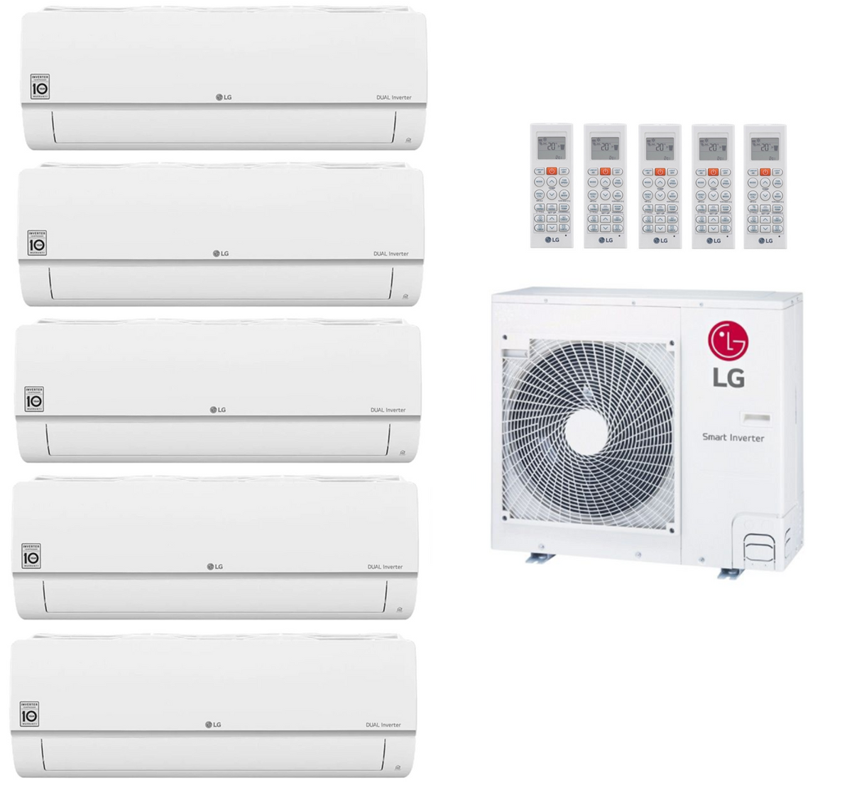 LG Multi Split Klimaanlage Standard Plus 5x2,1 kW
