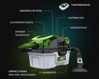 EGO WDV0300E Kompakter Nass- und Trockensauger