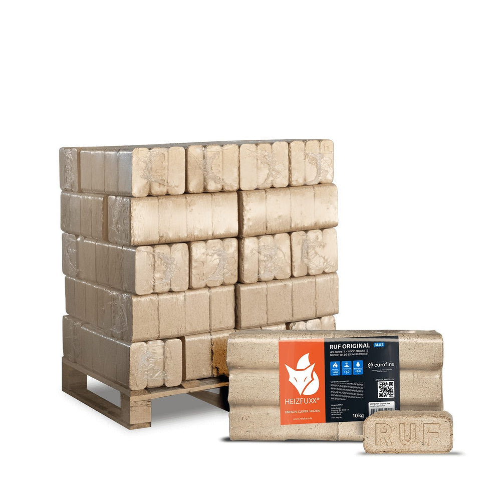 Holzbriketts RUF Original Blue 300 kg, (Palette, 30-St)