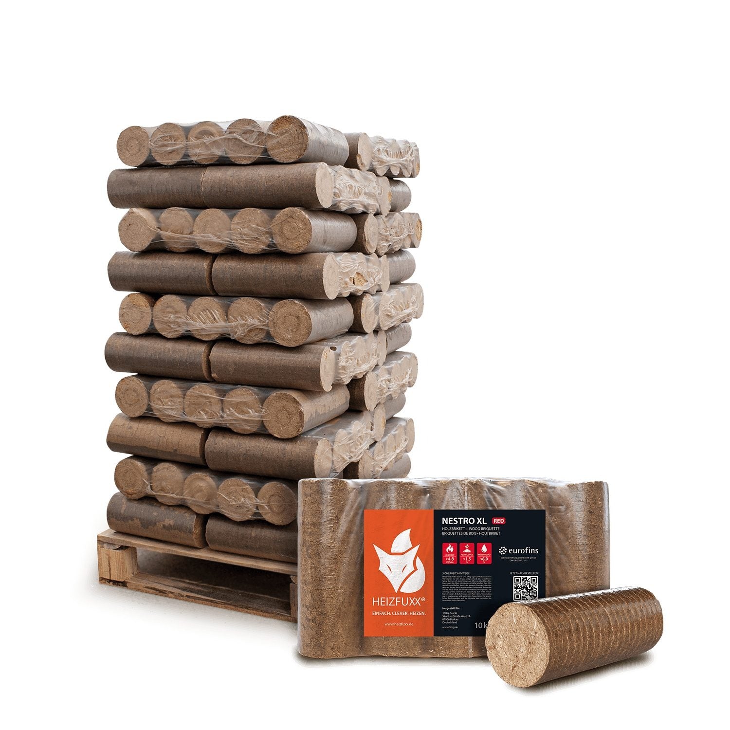 Holzbriketts Nestro XL Red 300 kg, (Palette, 30-St)