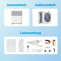 Midea PortaSplit mobile Split-Klimaanlage mit Wärmepumpe, 12000 BTU, 3.5 kW, Weiß