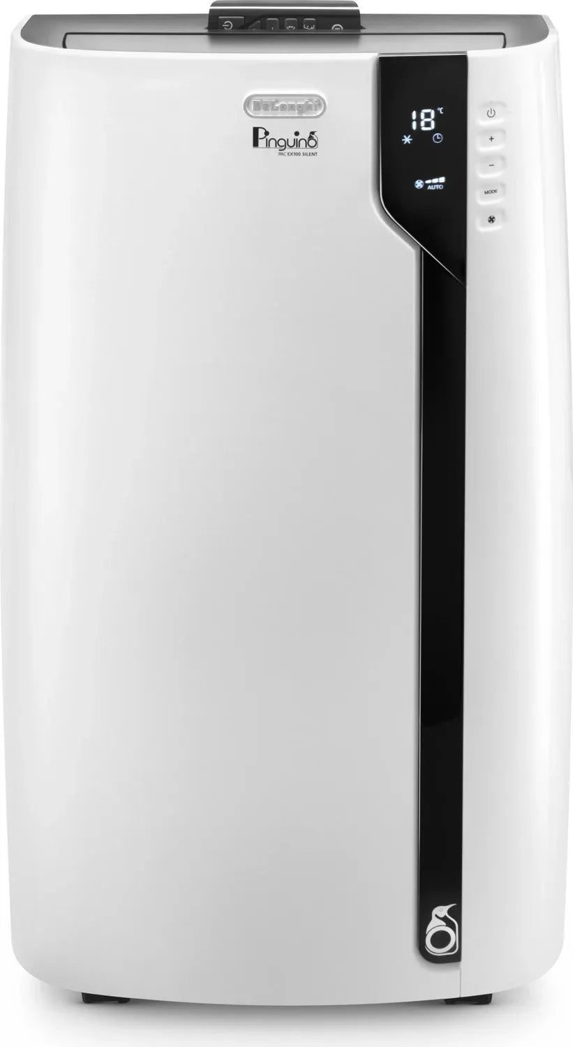 DeLonghi Pinguino PAC EX100 Silent Mobiles Klimagerät – 2,5 kW Kühlleistung, Energieklasse A++, für Räume bis 110 m³, R290 Öko-Kältemittel, Weiß