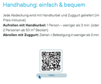WaluCover Stangenabdeckung winterfest, Handkurbel, Montageset - Rollschutzabdeckung